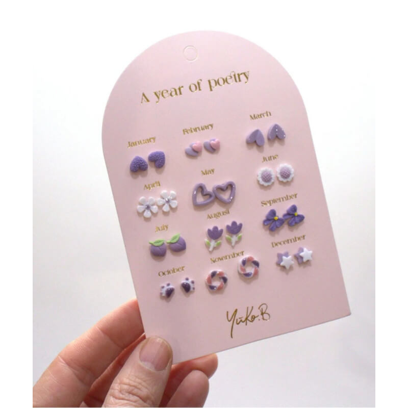 Kolczyki „ROK POEZJI” - Owoce, 12 par / Yuko B.