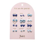 Kolczyki „ROK POEZJI” - Niebieskie, 12 par / Yuko B.