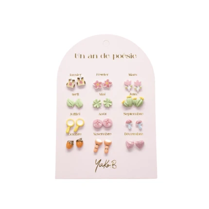 Kolczyki „ROK POEZJI” - Mali odkrywcy, 12 par / Yuko B.