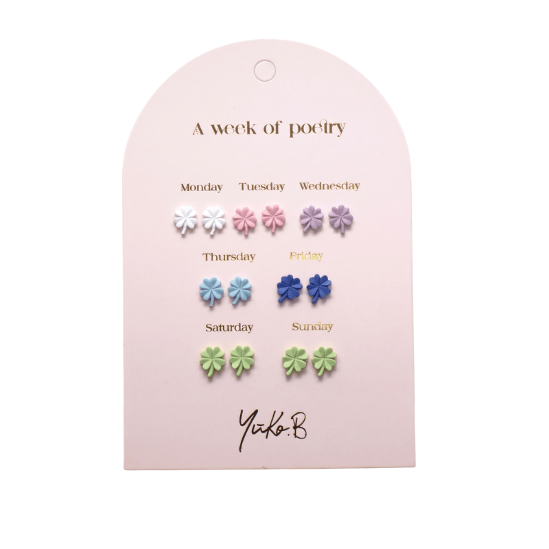 Kolczyki „TYDZIEŃ POEZJI” - Szczęście, 7 par / Yuko B.