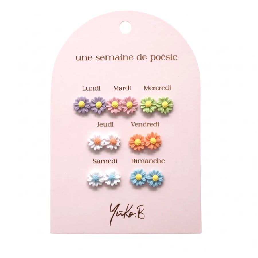 Kolczyki „TYDZIEŃ POEZJI” - Kwiaty, 7 par / Yuko B.