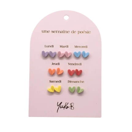 Kolczyki „TYDZIEŃ POEZJI” - Serca, 7 par / Yuko B.