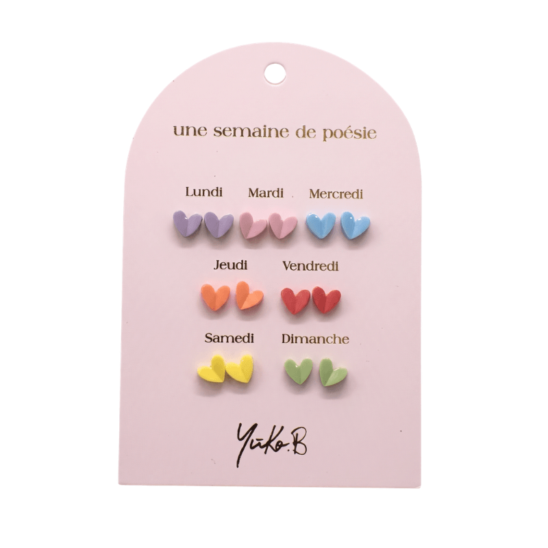 Kolczyki „TYDZIEŃ POEZJI” - Serca, 7 par / Yuko B.