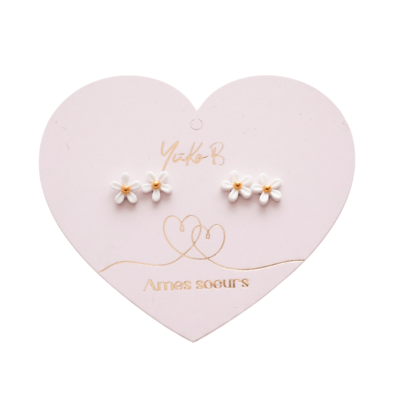 Kolczyki „BRATNIE DUSZE” - Kwiatki, 2 pary / Yuko B.