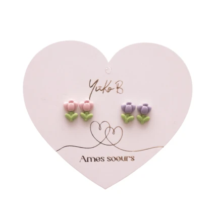 Kolczyki „BRATNIE DUSZE” - Tulipany, 2 pary / Yuko B.