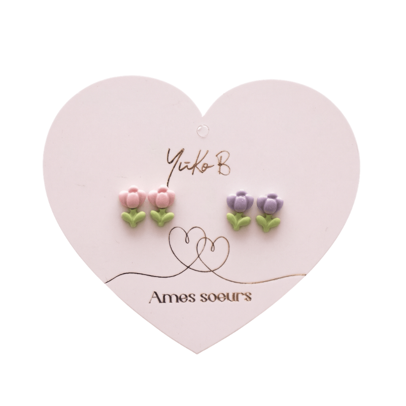 Kolczyki „BRATNIE DUSZE” - Tulipany, 2 pary / Yuko B.