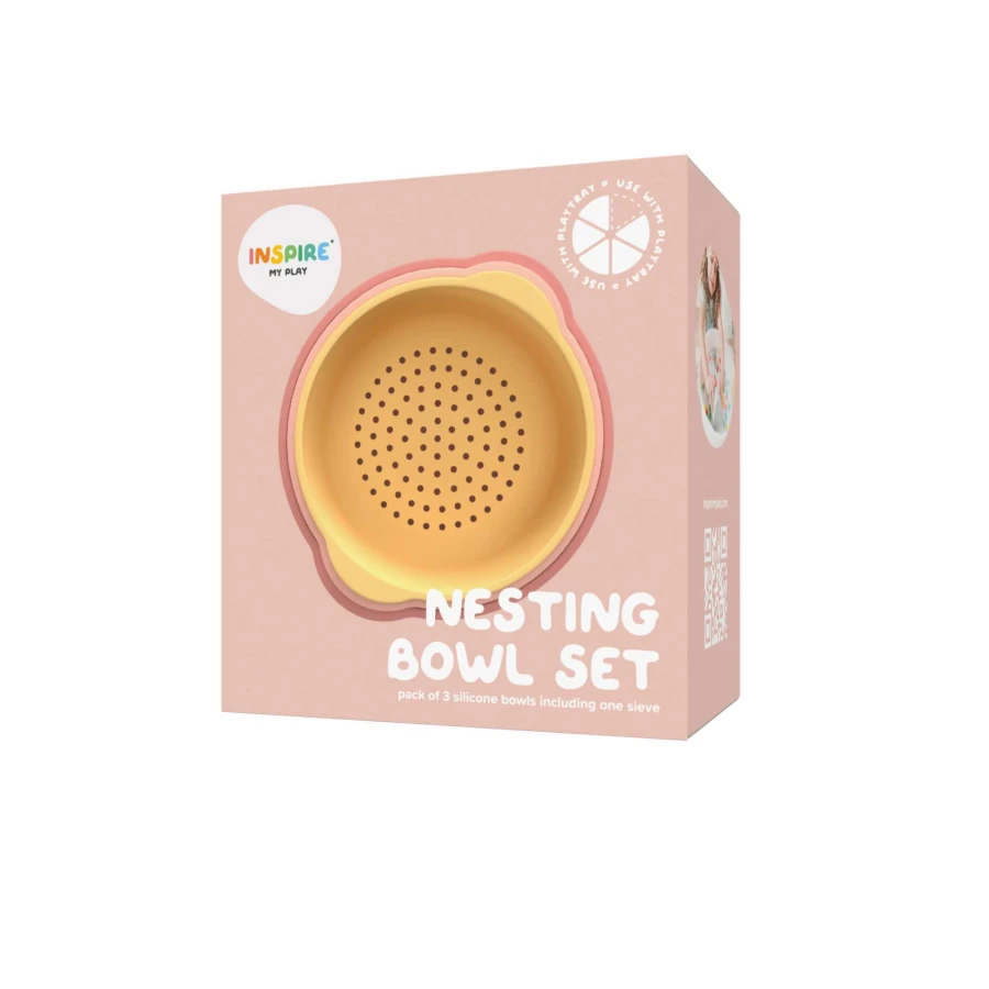 Zestaw misek do zabaw sensorycznych - coral, yellow / Inspire My Play