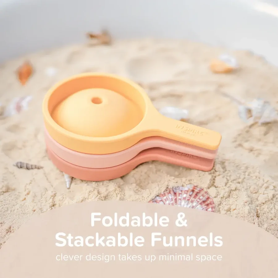 Zestaw składanych lejków do zabaw sensorycznych - coral, yellow / Inspire My Play