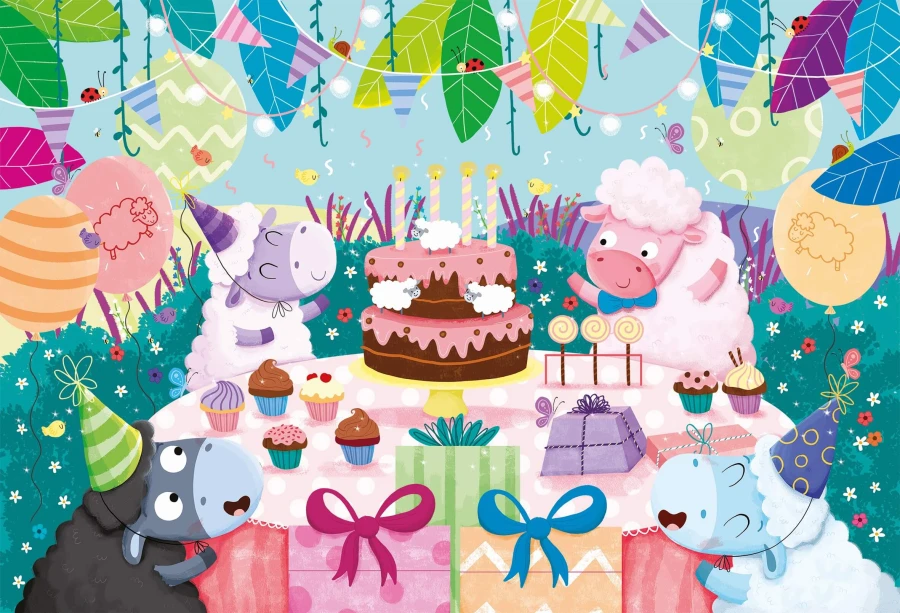 GIGANT PUZZLE - puzzle podłogowe - URODZINY - HAPPY BIRTHDAY! / Ludattica