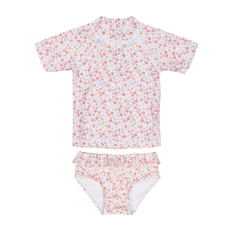 Koszulka + kąpielówki Summer Flowers 86-92 / Little Dutch