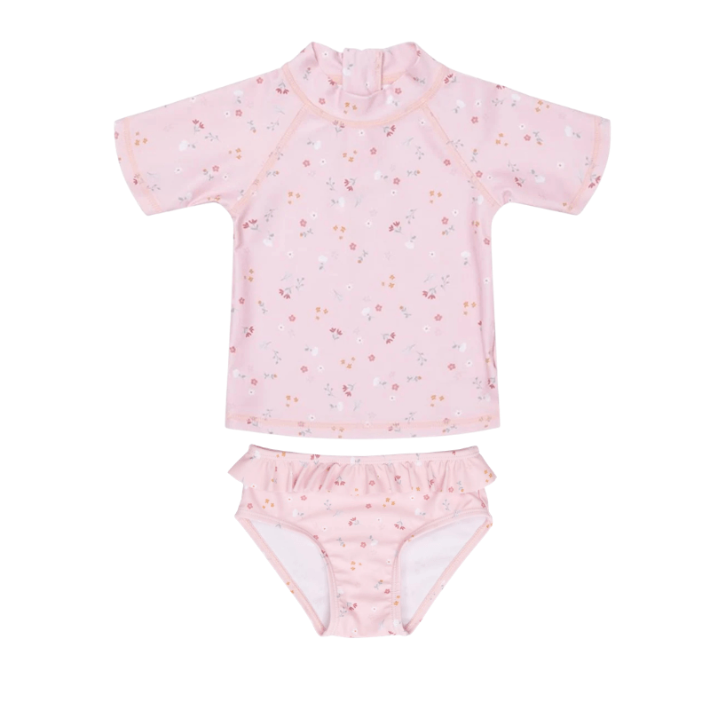 Koszulka + kąpielówki Little Pink Flowers 86-92 / Little Dutch
