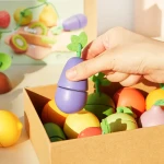 Zestaw drewnianych zabawek mideer – Owoce i warzywa do krojenia / mideer