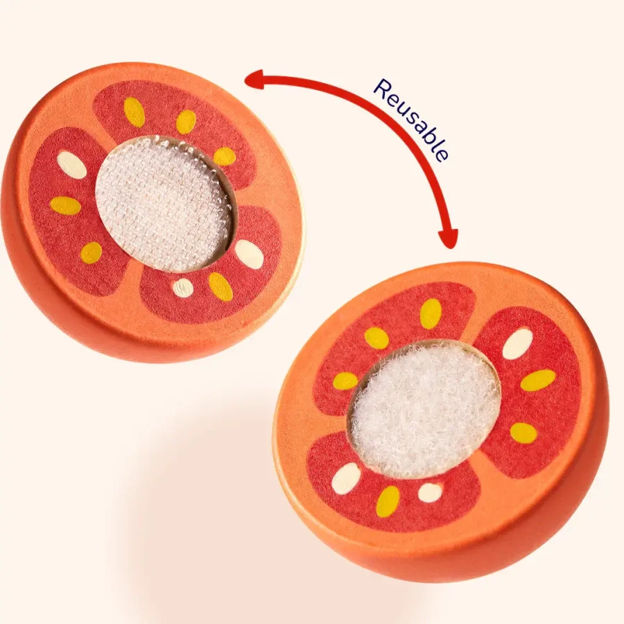 Zestaw drewnianych zabawek mideer – Owoce i warzywa do krojenia / mideer