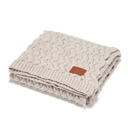 Kocyk ze 100% wełny merino - Stoned sand / La Millou