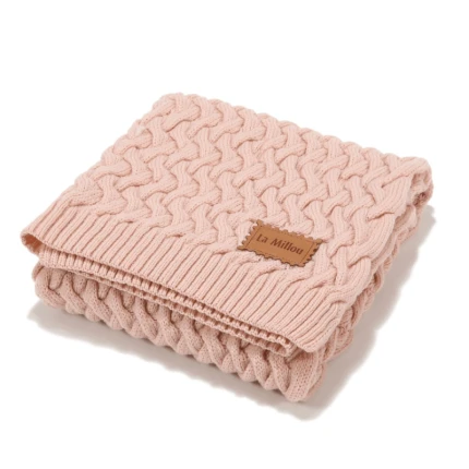 Kocyk ze 100% wełny merino - Stoned pink / La Millou