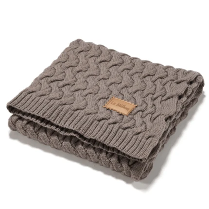 Kocyk ze 100% wełny merino - Stoned brown / La Millou