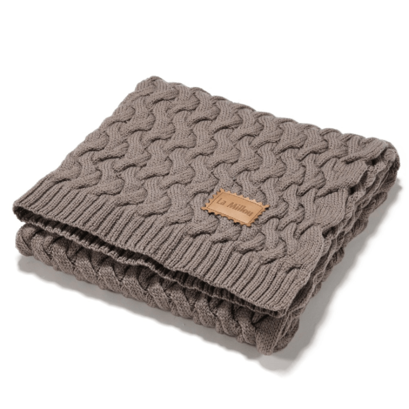 Kocyk ze 100% wełny merino - Stoned brown / La Millou