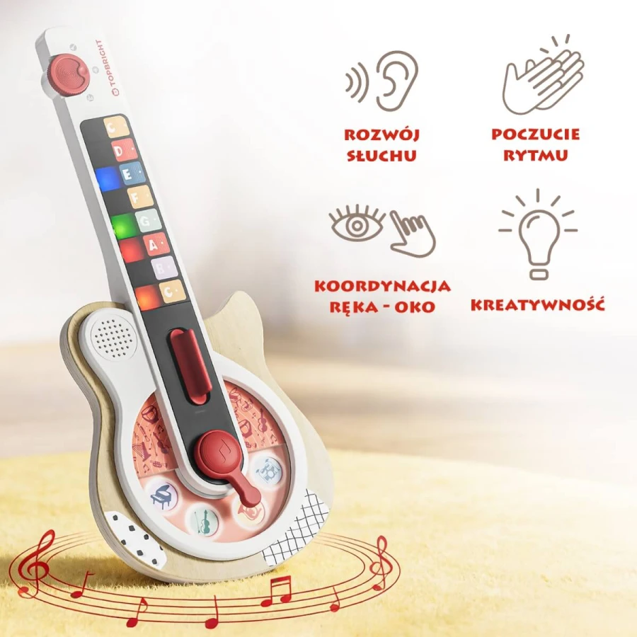 Gitara interaktywna dla dzieci, 18m+ / TOPBRIGHT