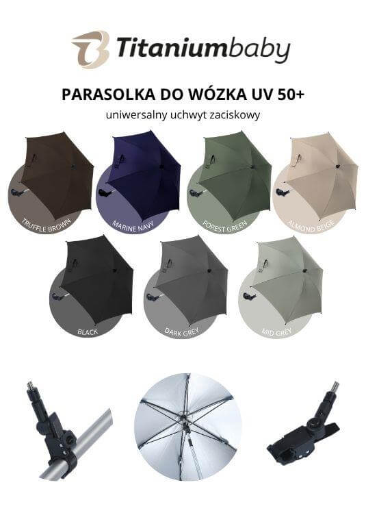 Parasol uniwersalny TB UV 50+ Truffle Brown / Titanium Baby