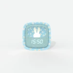 Budzik i lampka nocna Billy Clock - niebieski kwiat / MOB