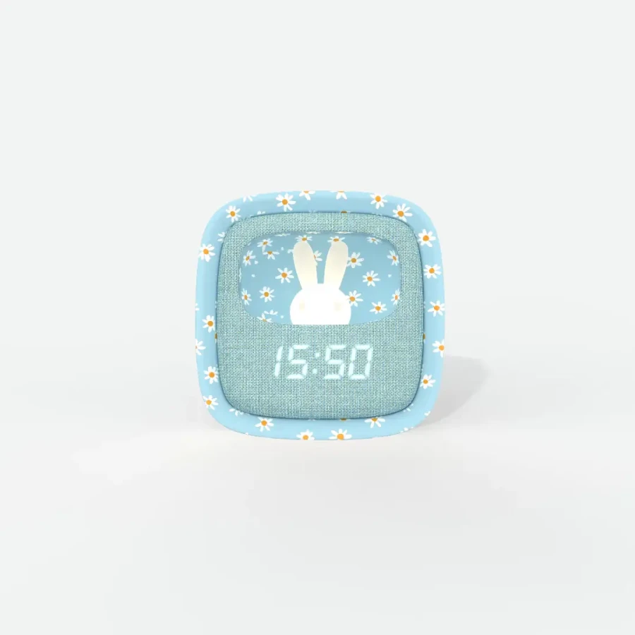 Budzik i lampka nocna Billy Clock - niebieski kwiat / MOB