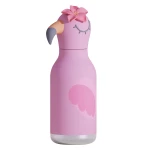 Butelka termiczna ze słomką Bestie, 460 ml - Flaming / Asobu