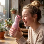 Butelka termiczna ze słomką Bestie, 460 ml - Flaming / Asobu