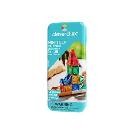 Klocki magnetyczne Mini Tiles Pack Intense 28 el. / Cleverclixx