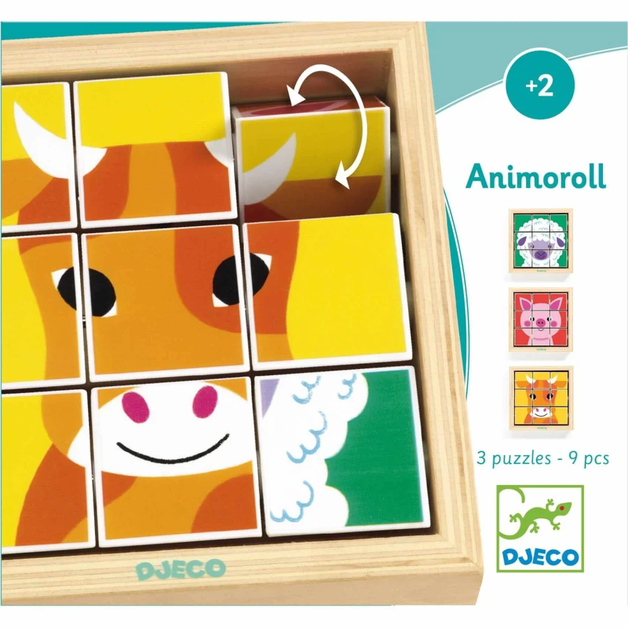 Układanka w drewnianej ramce ANIMOROLL / Djeco