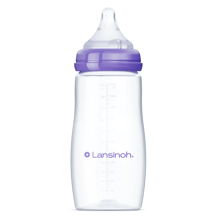Butelka do karmienia 330 ml ze smoczkiem Natural Wave™ o szybkim przepływie / Lansinoh