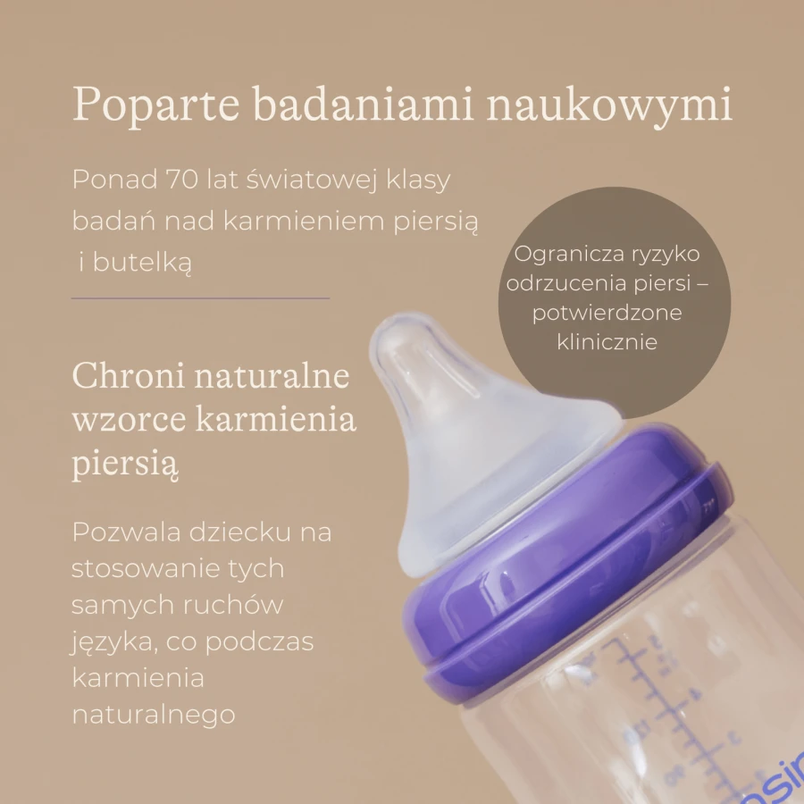Butelka do karmienia 330 ml ze smoczkiem Natural Wave™ o szybkim przepływie / Lansinoh