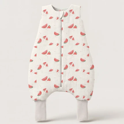 Muślinowy śpiworek z nogawkami 0,5 TOG - Soczysty arbuz / BabySteps