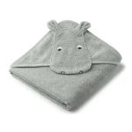 Ręcznik z kapturkiem dla niemowląt Albert - Hippo dove blue / Liewood