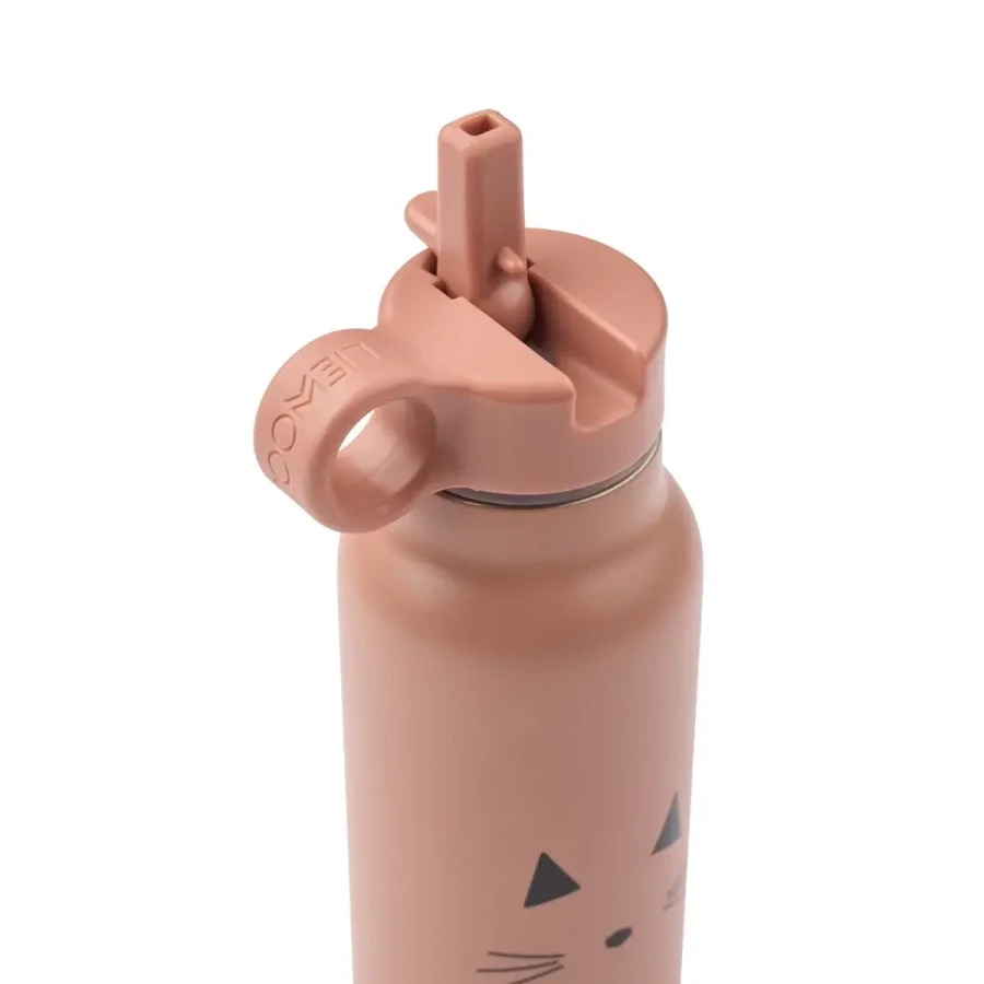 Butelka na wodę Falk, 350 ml - Cat dark rose / Liewood