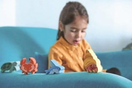 Drewniane figurki do zabawy - zwierzęta morskie / Tender Leaf Toys