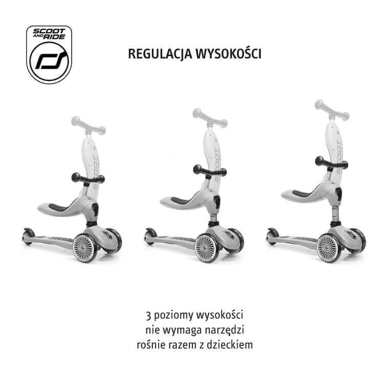 USZKODZONE OPAKOWANIE: Highwaykick1 Push and Go 2w1 Jeździk i hulajnoga z rączką do prowadzenia 1-5 lat Steel / Scootandride