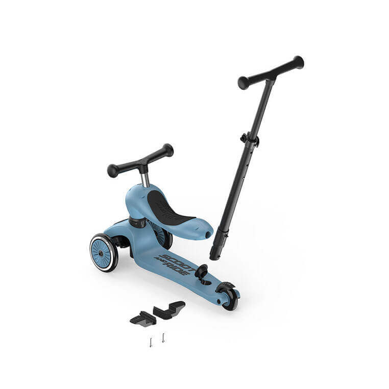 USZKODZONE OPAKOWANIE: Highwaykick1 Push and Go 2w1 Jeździk i hulajnoga z rączką do prowadzenia 1-5 lat Steel / Scootandride