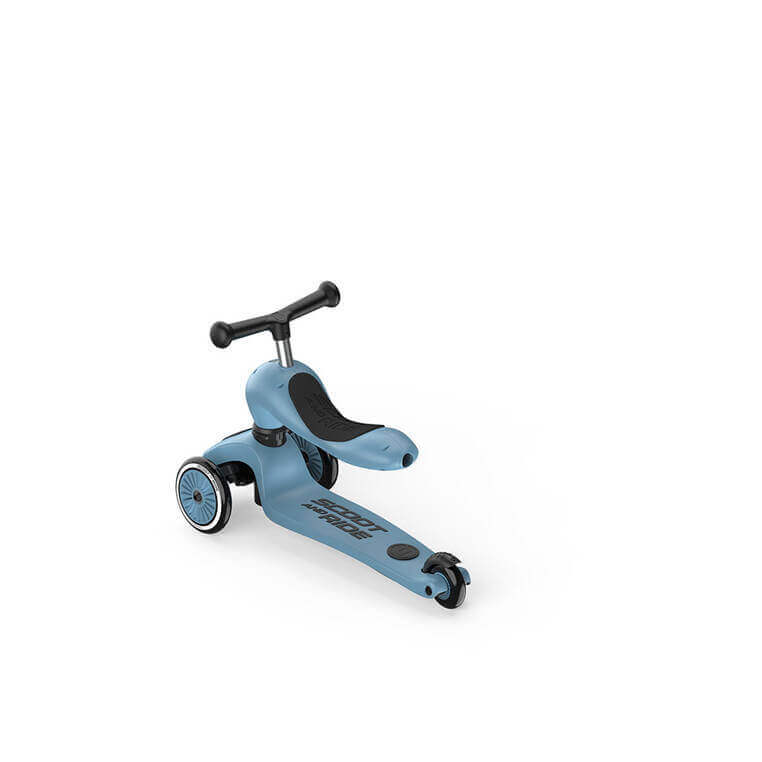 USZKODZONE OPAKOWANIE: Highwaykick1 Push and Go 2w1 Jeździk i hulajnoga z rączką do prowadzenia 1-5 lat Steel / Scootandride