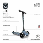 USZKODZONE OPAKOWANIE: Highwaykick 3 LED Hulajnoga składana ze świecącymi kółkami 3+ Steel / Scootandride