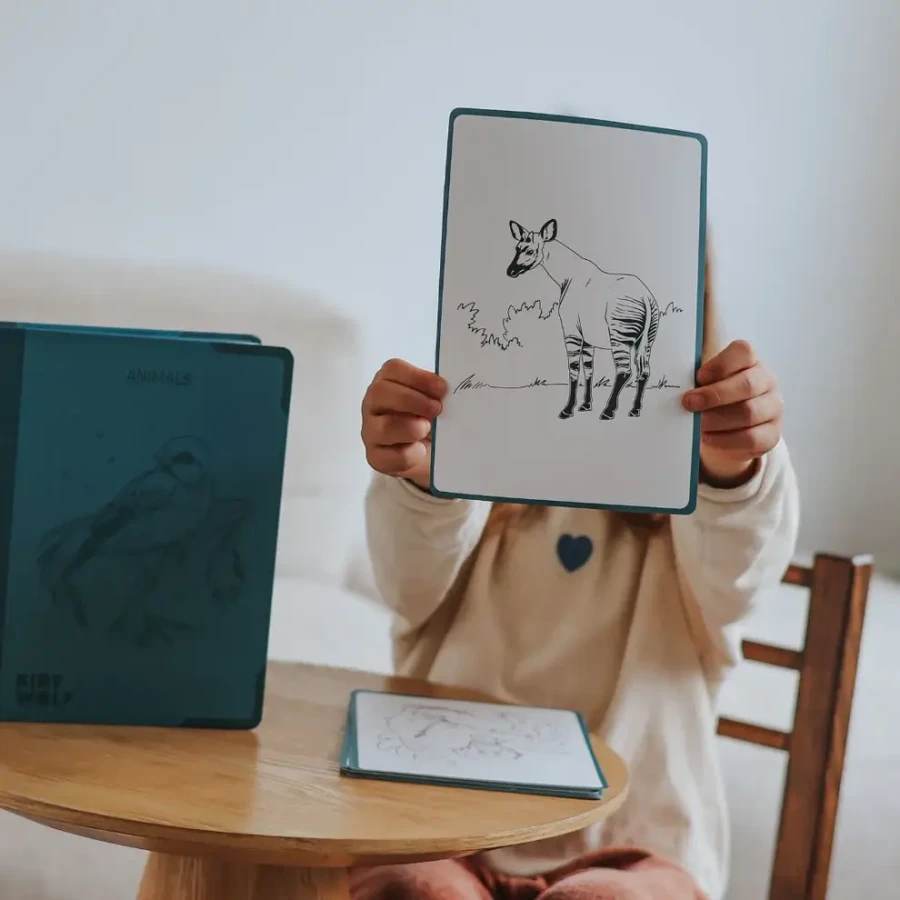 Tablet graficzny z szablonami do rysowania KIDYDRAW-PAD - Animals / Kidywolf