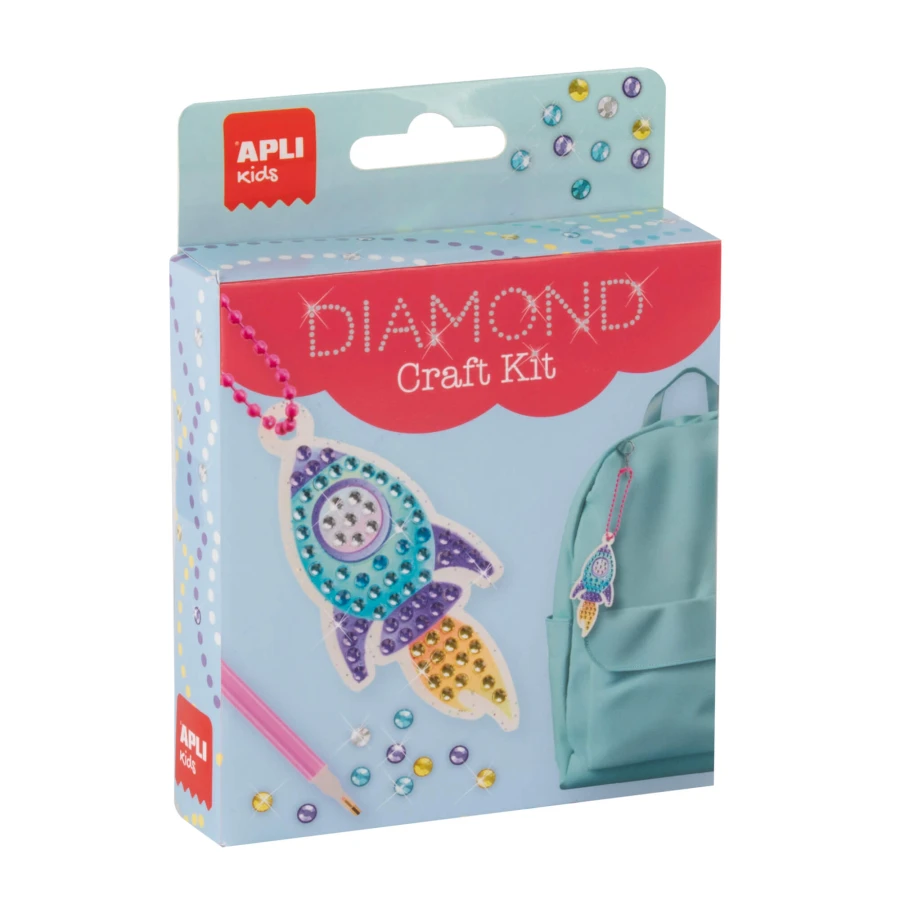 Zestaw do robienia diamentowych breloczków DIY - Rakieta / Apli Kids