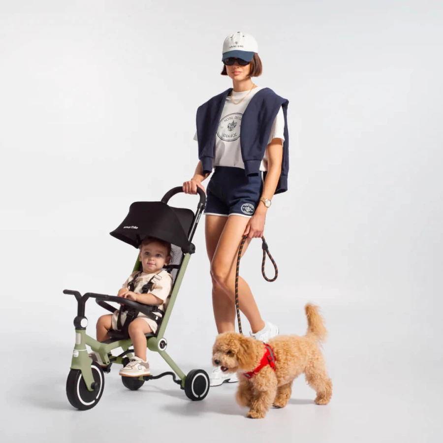 Rowerek z funkcją wózka Wonder - oliwkowy / smarTrike