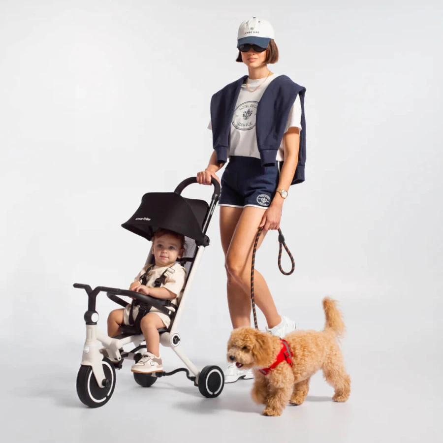 Rowerek z funkcją wózka Wonder - czarno-biały / smarTrike