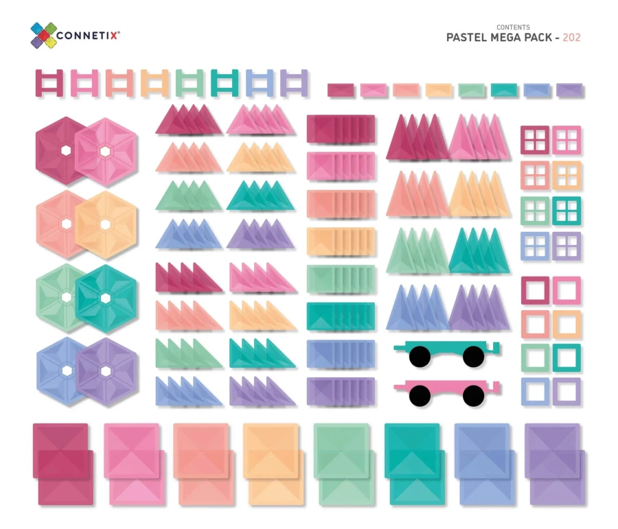 Klocki magnetyczne Pastel Mega Pack 202 el. / Connetix