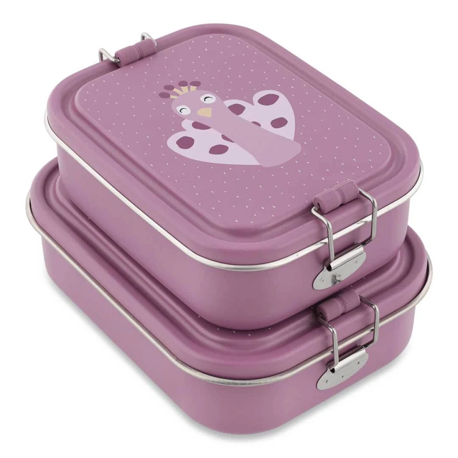 Duży stalowy lunchbox - Paw / Trixie