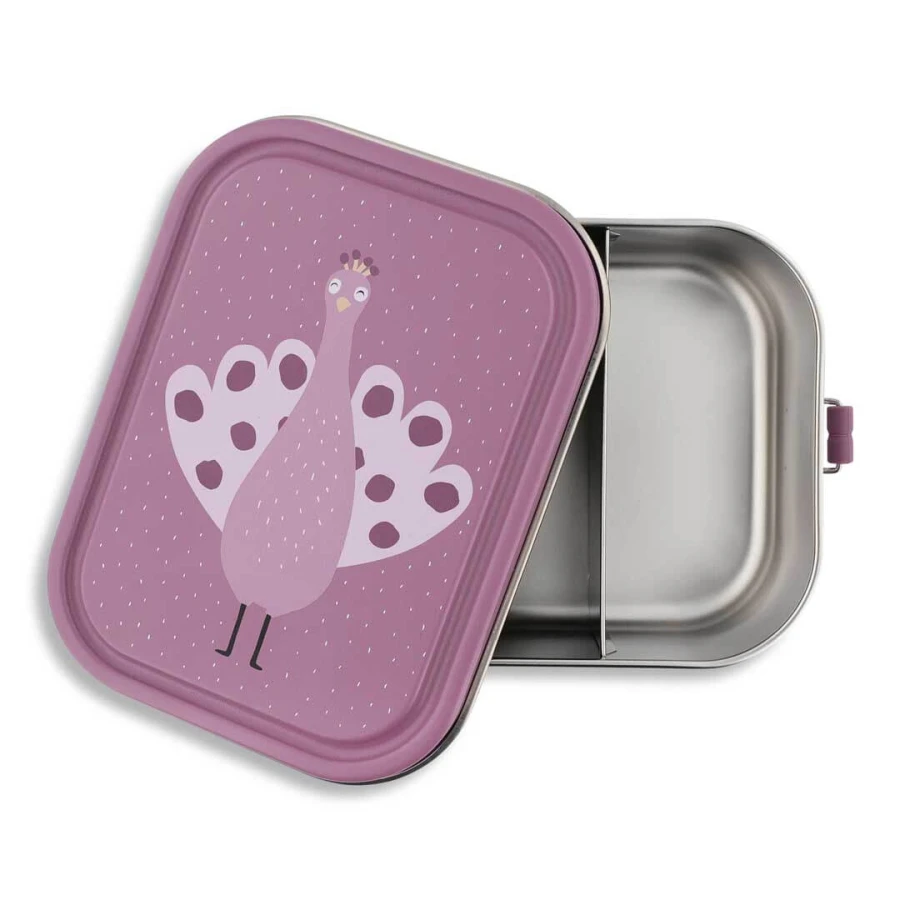Duży stalowy lunchbox - Paw / Trixie