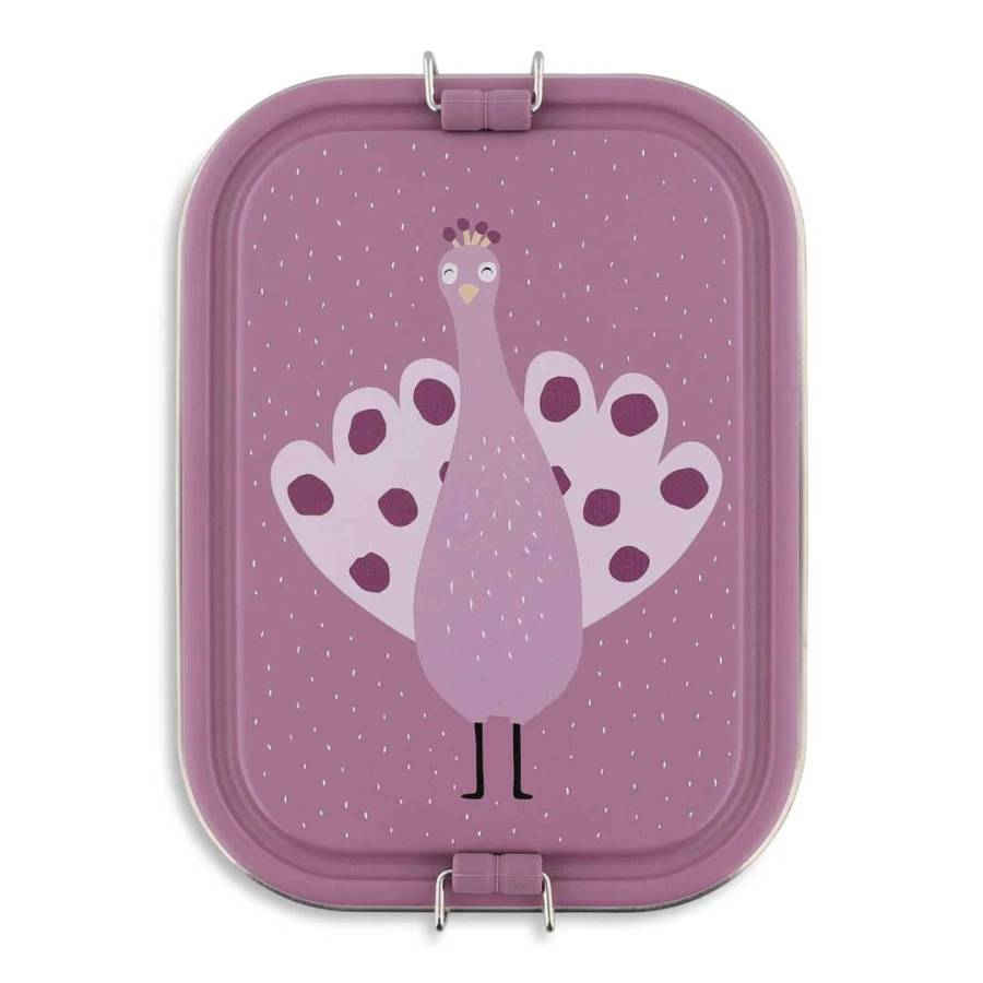 Duży stalowy lunchbox - Paw / Trixie