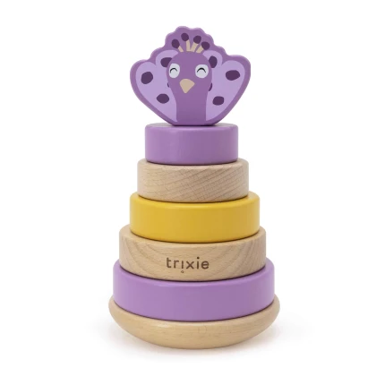 Drewniana zabawka piramida Paw / Trixie