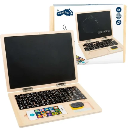 Drewniany laptop z tablicą magnetyczną / Small Foot