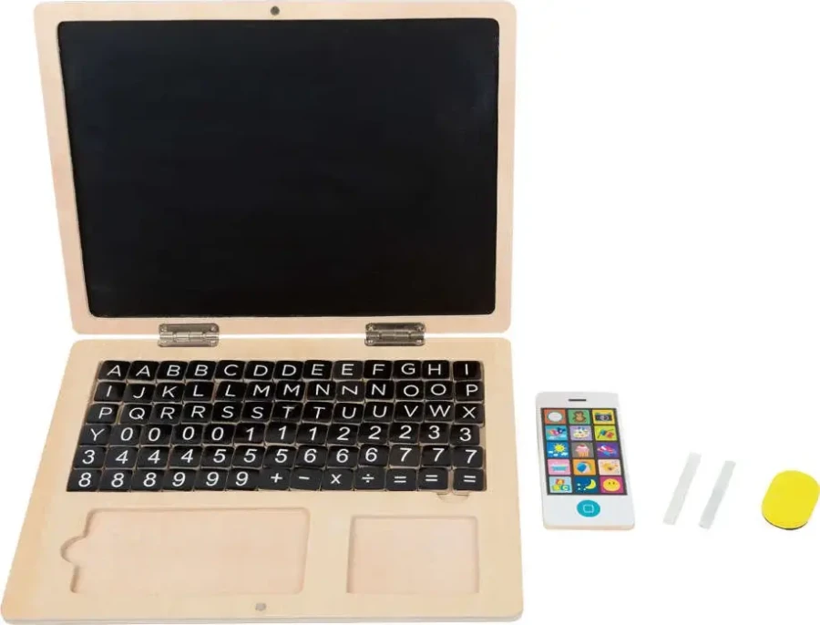 Drewniany laptop z tablicą magnetyczną / Small Foot